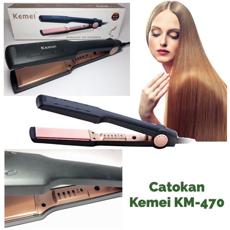 Alat Catokan Rambut Kemei KM-470 Hair Straightener / Alat Pelurus Rambut / Catokan Rambut Murah / Catok Kemei KM 470 / Alat Styling Rambut / Catokan Salon Murah / Alat Meluruskan Rambut / Catokkan Rambut Kemei KM 470 / Catokan Murah / Catok Pelurus Rambut