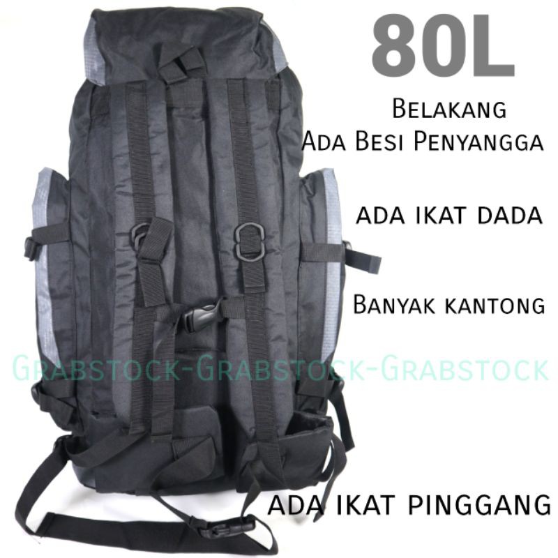 Grabstock Carrier Tas Hiking Camping 80L Plus Raincover CSP