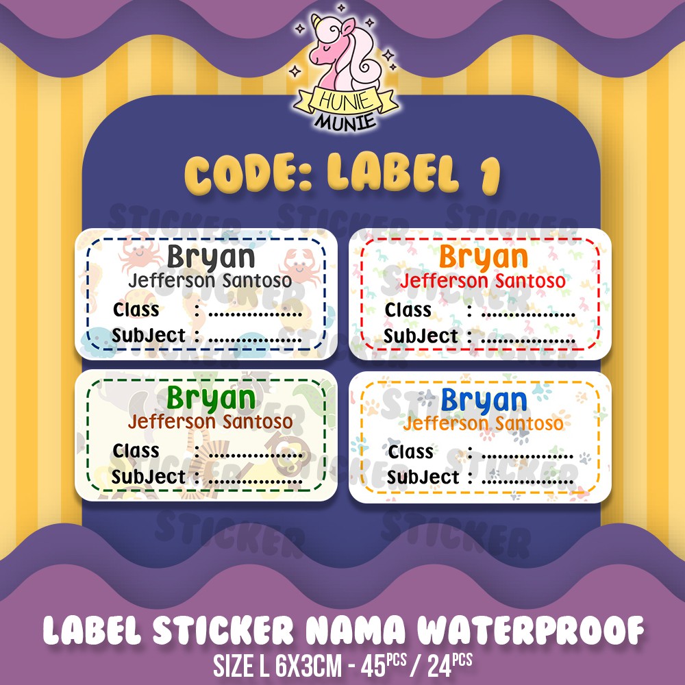 

Sticker Buku Custom (Kelas, Mapel) - Animals (45pcs) Stiker