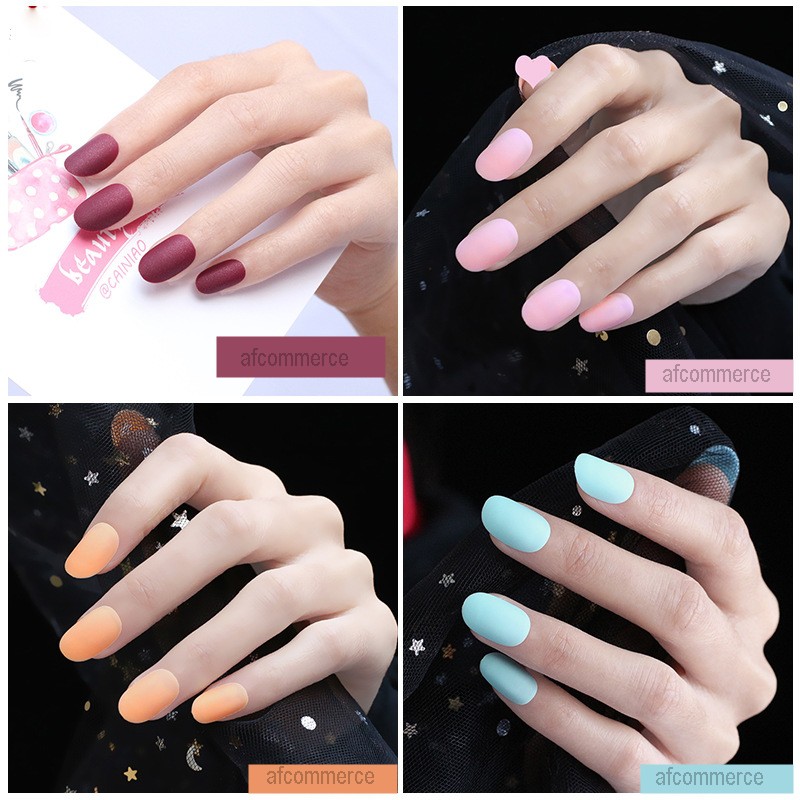 KUKU PALSU FAKE NAILS MATTE OVAL STYLE  24PCS BAG 2