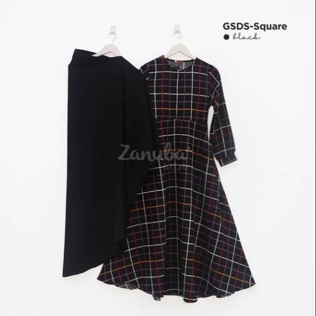 Zanuba Original. Gamis Set Diamond Skin Black