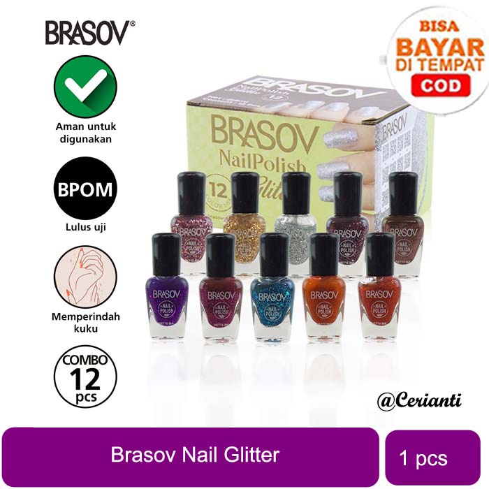 [BPOM] BRASOV KUTEK NAIL POLISH WARNA GLITTER 8ML_Lynn Design