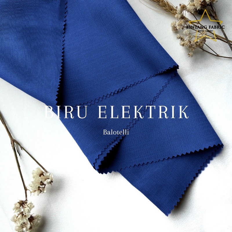 Bahan Bintang Fabric Kain Baloteli Polosan 1 meter-Biru Elektrik