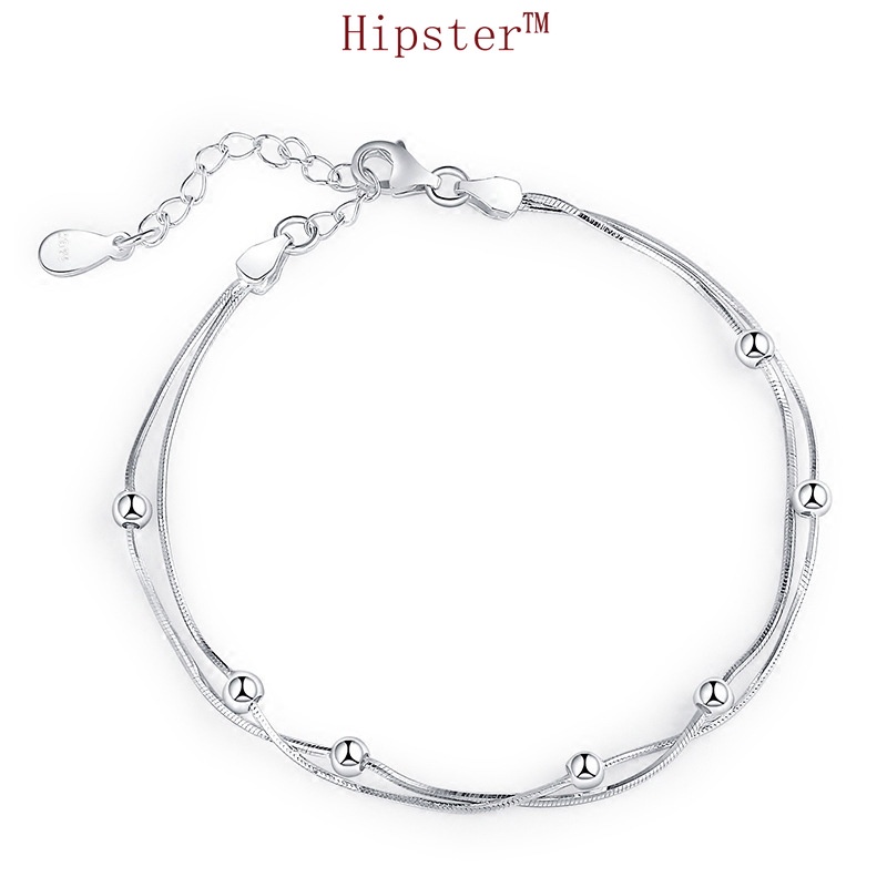 Hot Sale Korean Style Double Layer round Beads Mori Style Fine Bracelet