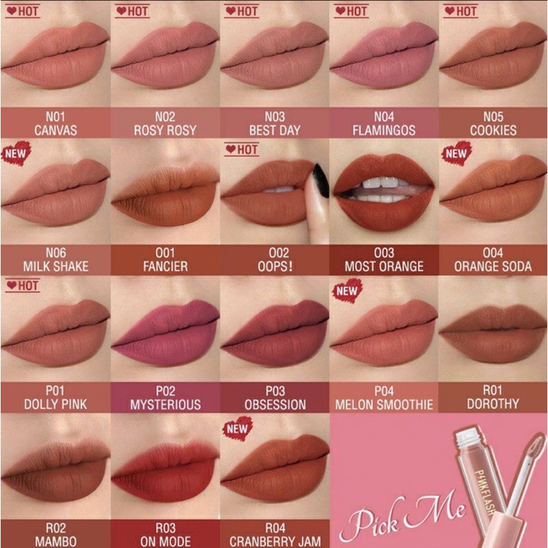 PINKFLASH Long Lasting Matte Lipcream - Lipstick Liptint Lembut Tahan Lama &amp; Air