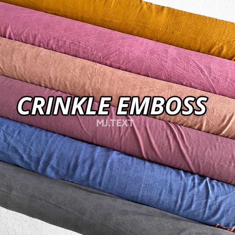 BAHAN CEY IRAGIRI PREMINUM CRINKLE EMBOSS KAIN KRINKLE KERUT GAMIS DRESS BUNGA METERAN