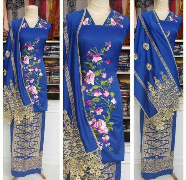 Kain Bakal Baju Kurung Bordir Selendang Bukittinggi