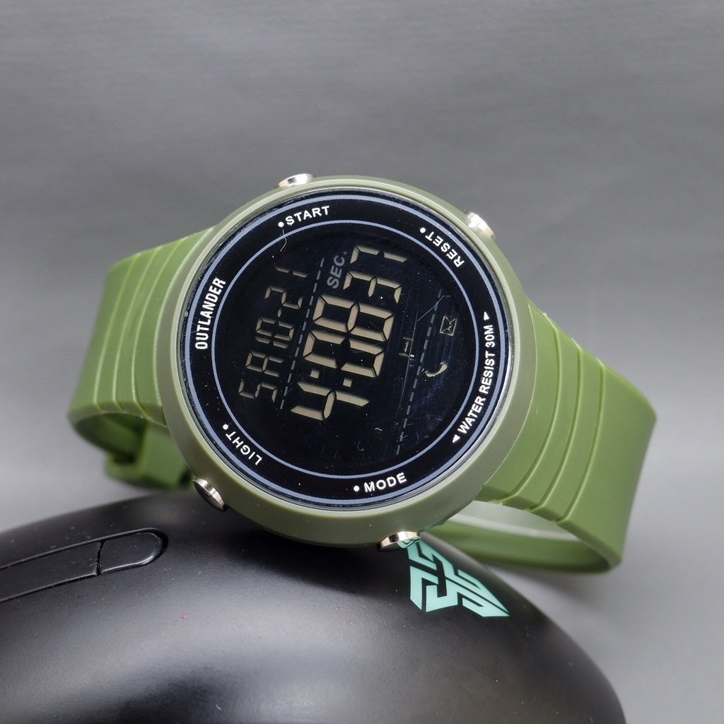 Jam Tangan Pria Outlander Karet Water Resist Digital E