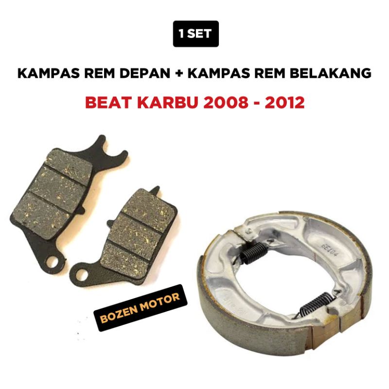 Kampas Rem Depan + Belakang Beat Karbu Lama 2008 2009 2010 2011 2012 / 1 SET / Kanvas Firodo Pirodo 