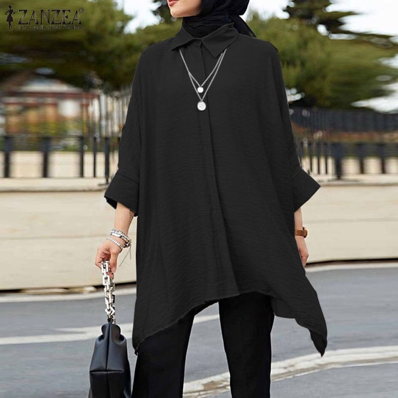 BEFAST - ZEC OOTD Wanita Blouse AIRIN / ⭐️ PREMIUM AIRFLOW CRINCLE ⭐️ Zanzea Blouse / Blouse Casual Wanita / Blouse Lengan Panjang / Fashion Wanita HIjab / Blouse Jumbo Polos Formal / Terbaru 2022 / Blouse Kekiniaan Wanita Remaja