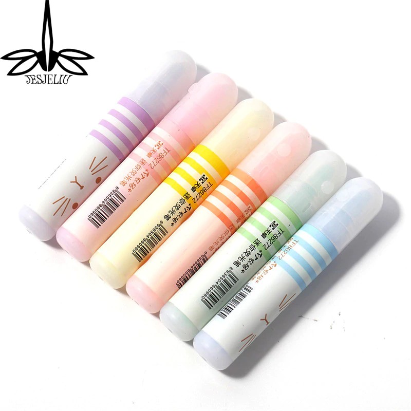 

INDORETAIL | 6 pcs/set Hewan Panda Kucing Mini Highlighter Cat Cair Chalk Marker Pen Menggambar