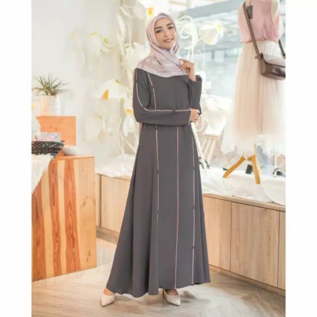 FMOS Syahla Dress Maxi Size S M L XL l Gamis Syar'i l Fashion Muslim Terbaru-1