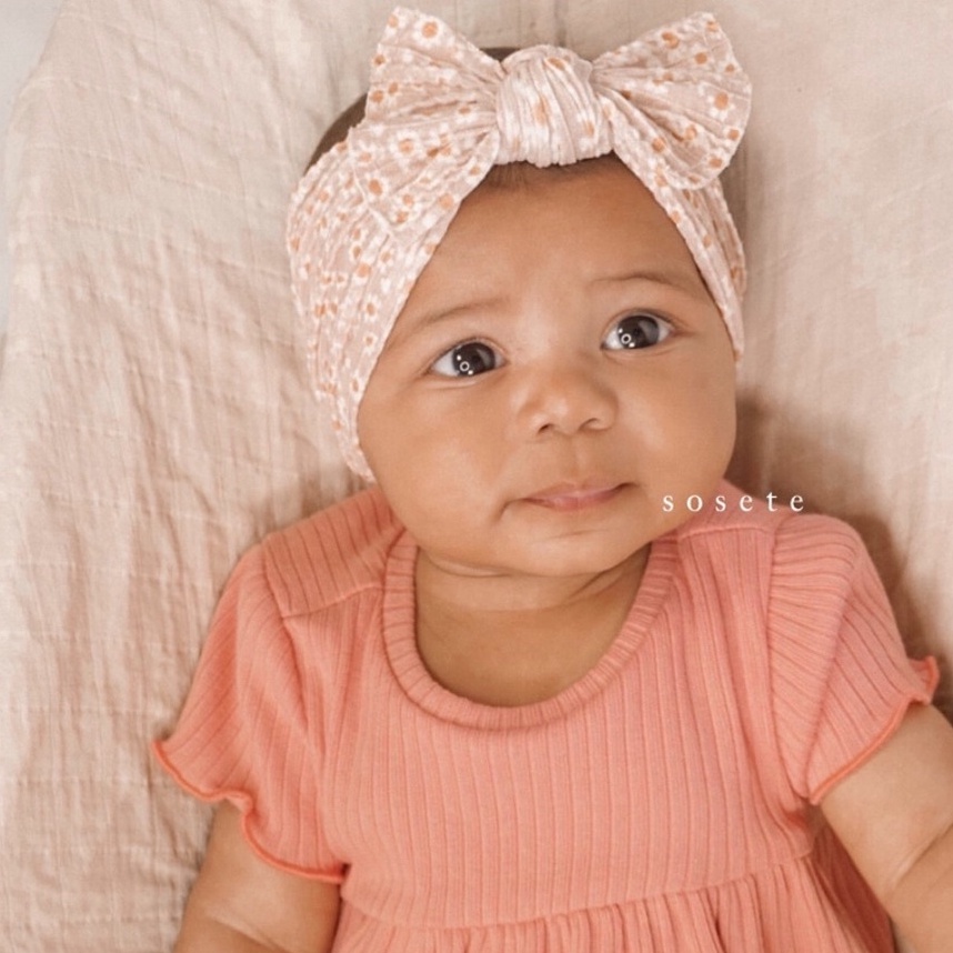 Little Sosete  Knot Floral Headband - Bandana Bayi Bando Pita Bayi Aksesoris Rambut Bandana Bando Anak Bayi