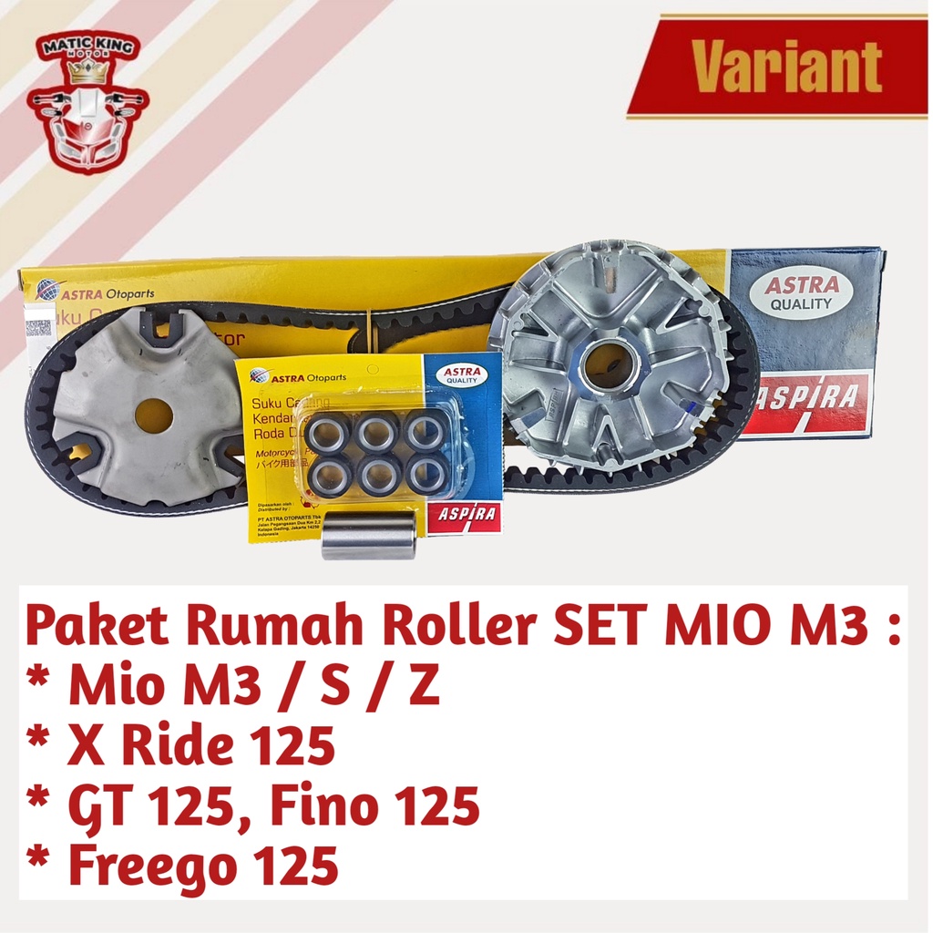 Paket Rumah Roller Bosh Vanbelt  Roller Yamaha Mio J X Ride Soul GT 115 54P ASPIRA ASTRA OTOPARTS