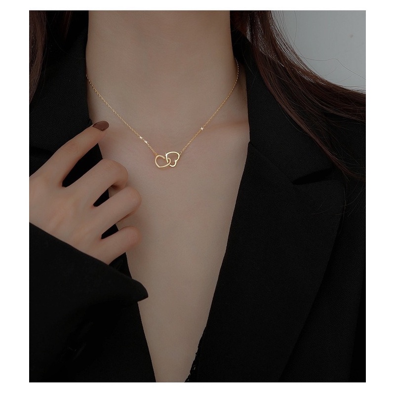 Double Ring Heart-Shaped Simple Fashion Necklace