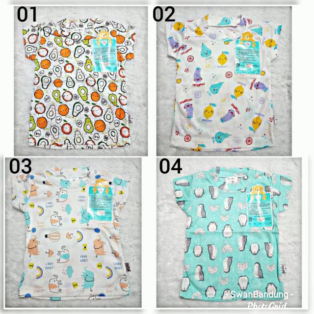 Baju Kaos bayi Libby oblong size 6-12, 12-18, 18-24 month