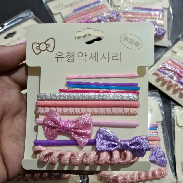 KARET KOREA 1 SET DGN TIK TOK WARNA WARNI BEST SELLER