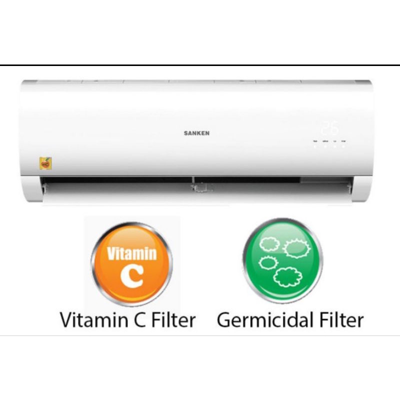 AC SANKEN 1/2 PK &amp; 1 PK NEW 05 G-SERIES GOLD FIN LOW WATT VITAMIN C + INSTALASI PEMASANGAN &amp; TUKAR TAMBAH