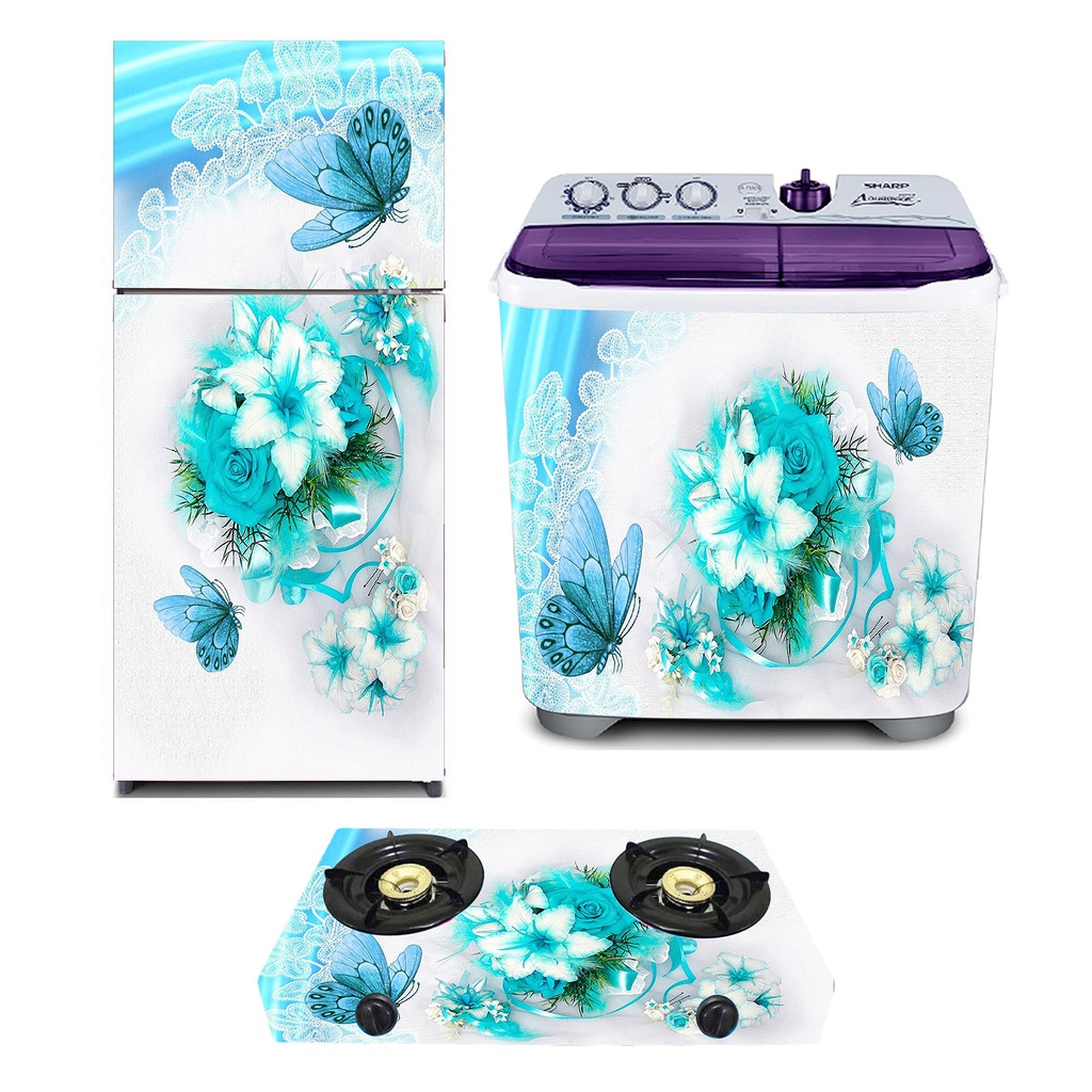 

Paket Sticker Kulkas 1 Pintu/Kulkas 2 Pintu/Kompor/Mesin Cuci/Ricecooker Bunga Floral KupuKupu