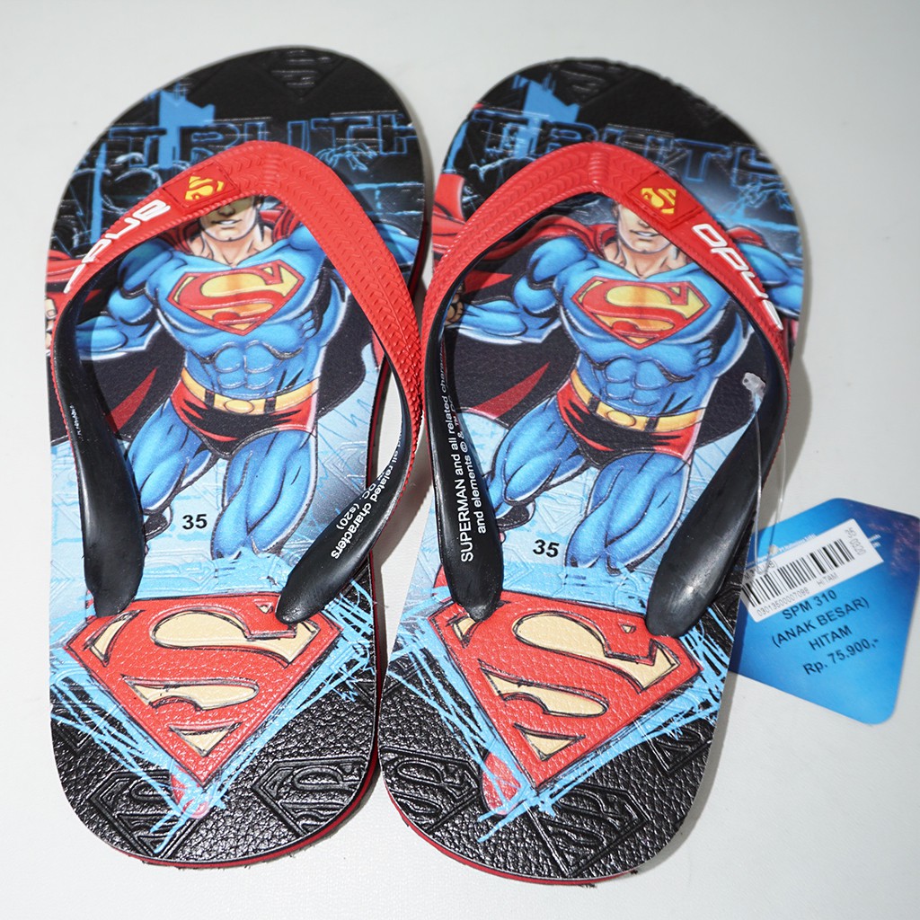 Sandal Jepit Anak Laki Laki Ando Original Superman 310 Hitam Termurah