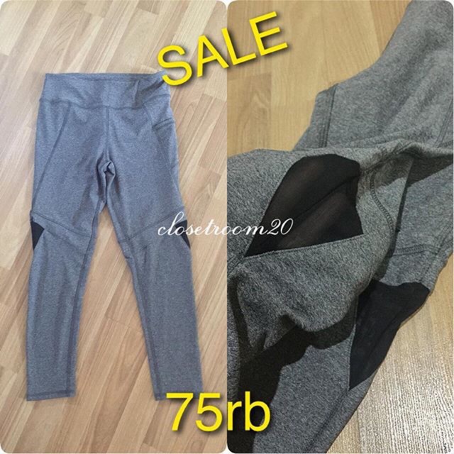 X by Gottex Black Mesh Legging - Heather Grey