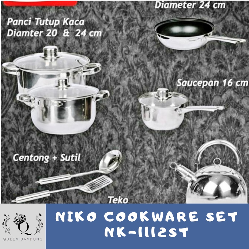 Cookware Set Stainless Stell Niko NK-1112 ST