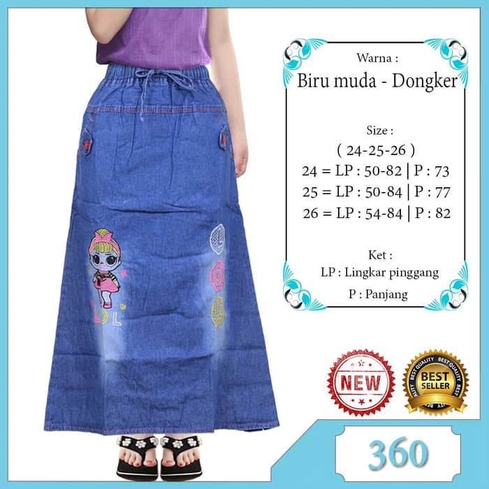 Rok Celana Anak - Basic Skirt Rok Tutu - Rok Anak Perempuan Rok Jeans Anak 6-11 Tahun Rok Panjang