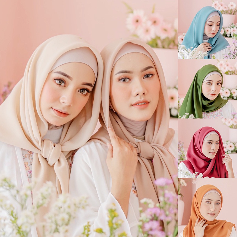 BELLA SQUARE Kerudung Segi Empat Hijab Segi Empat Bella Square Premium Hijab Premium Jilbab Murah Jilbab Polos Kerudung Murah Pollycotton Polycotton