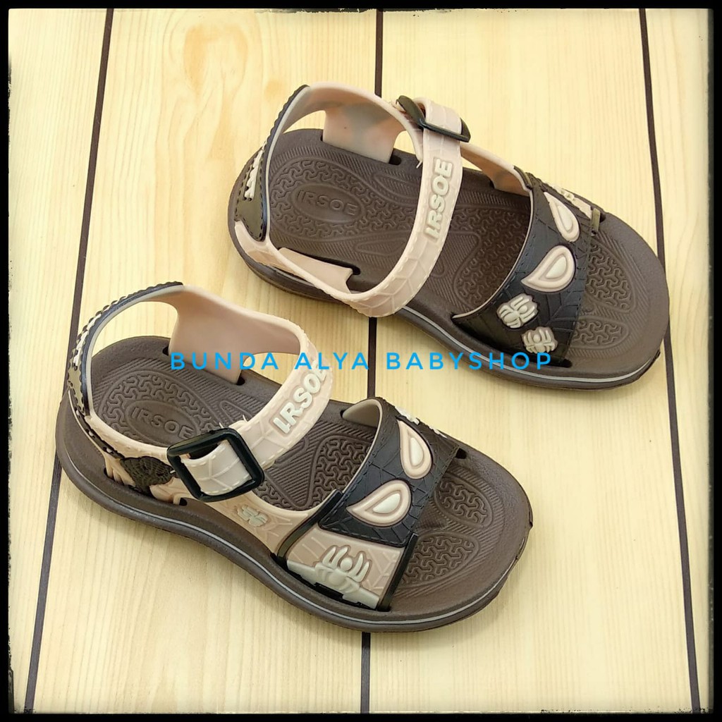 Sendal Anak Laki Laki Umur 5 Tahunan Karet - Sepatu Sandal Gunung Anak Cowok Motif EYE COKLAT Karet Anti Licin Size 28-29