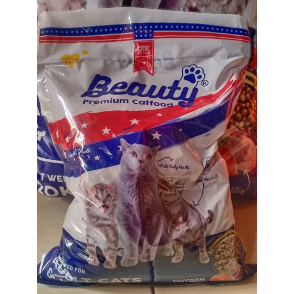 Beauty cat food 1 kg adult dan kitten