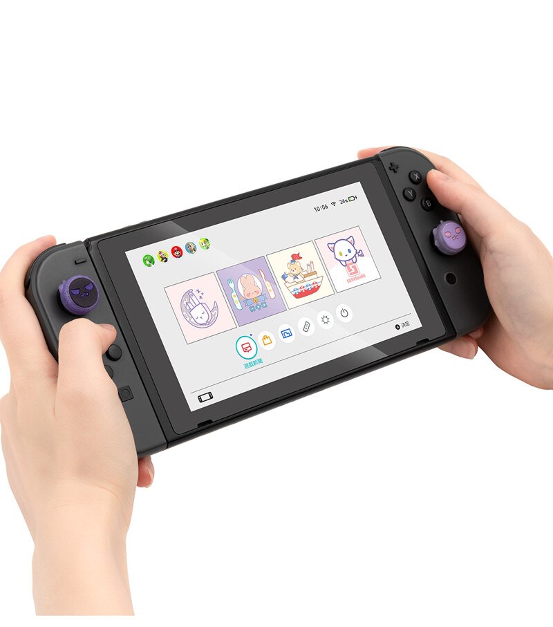4pcs / Set Cover Tombol Analog Joycon Bahan Silikon Motif Hantu Halloween Untuk Nintendo Switch