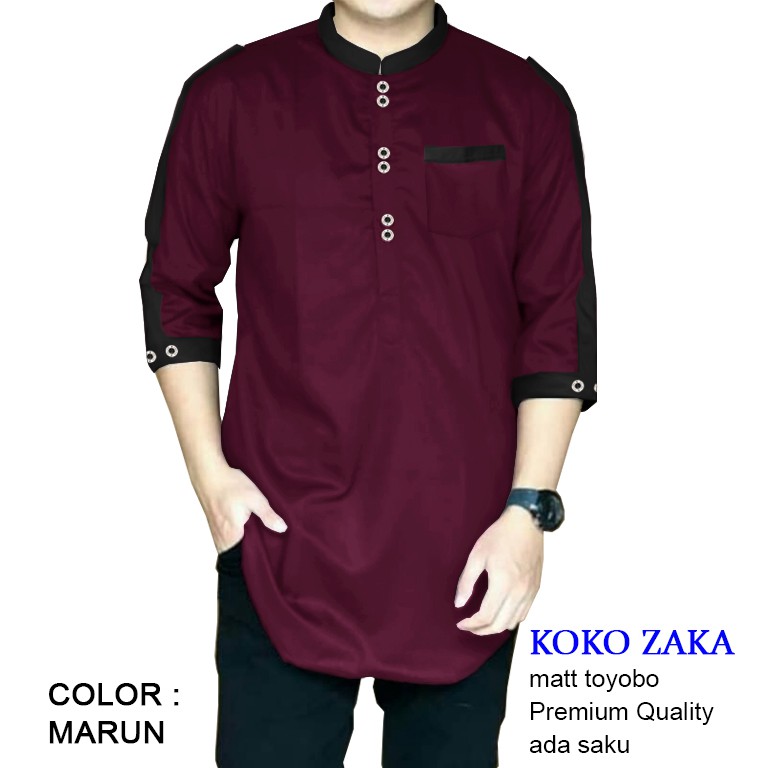 CGF 59300-61200-63219-65259-67137-69115 KOKO ZAKA Baju Koko Qurta Pria,Baju Koko Pria Terbaru,Termurah&Terlaris.-Marun