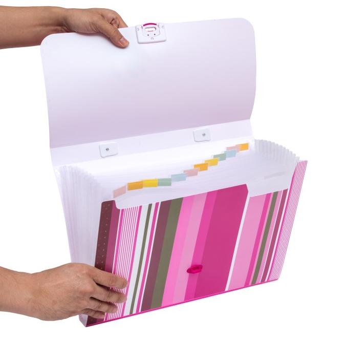

[[COD]] Bantex PP Fancy Stripes Expanding File 13 pocket Folio Pink #3608 19 KOMPLIT Kode 730