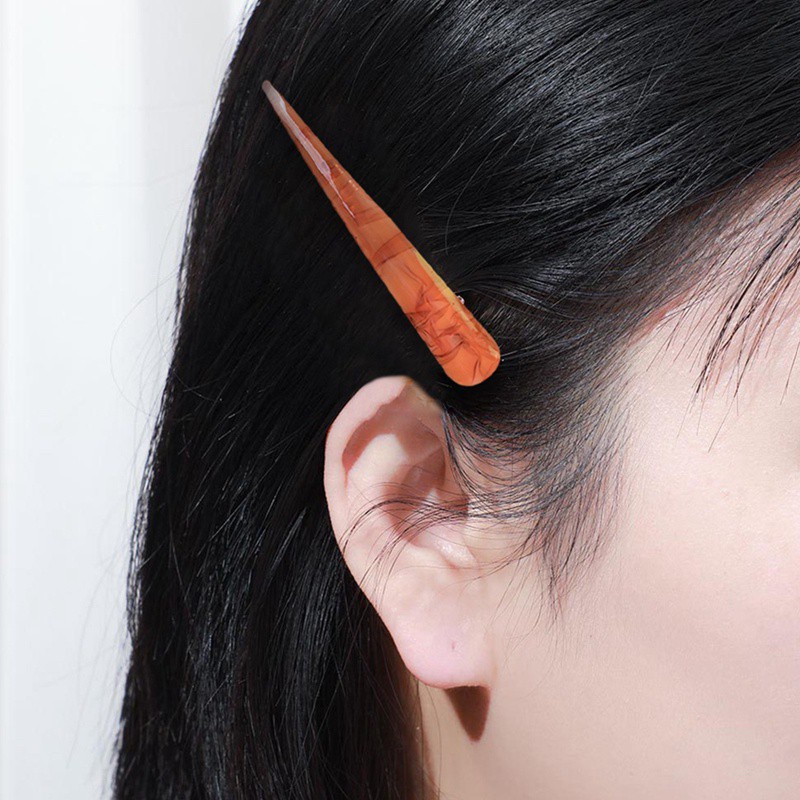 Women Retro Acrylic Large Horn Duckbill Hairpin Bright Leopard Charm Hair Clip 