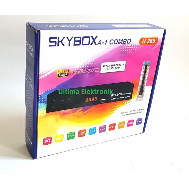 Jp70 Receiver Skybox A1 Combo Hevc 265 Support Parabola & Antena Digital 7Bvf