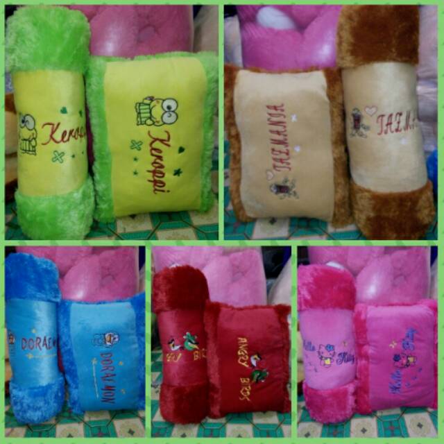 Sepasang Bantal dan Guling Karakter Kartun Lucu - Set Bantal dan Guling