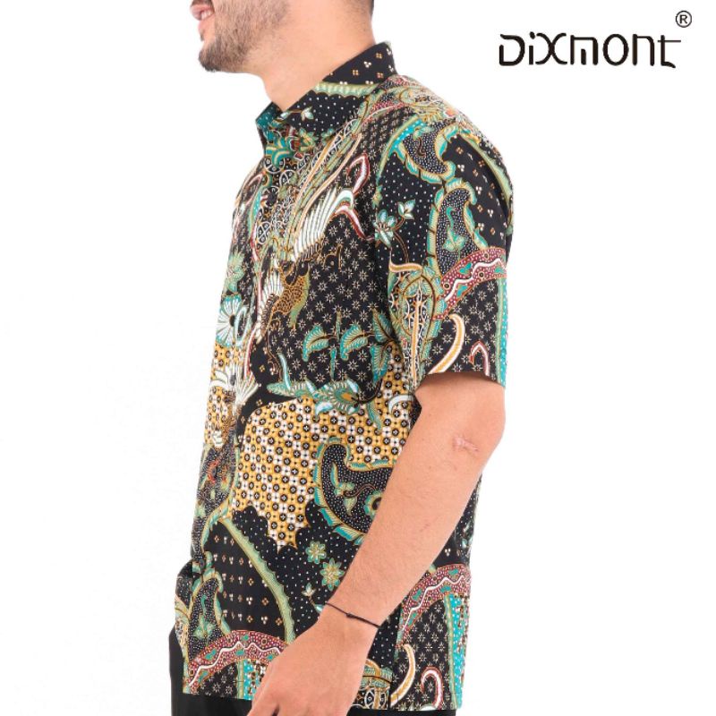 Dixmont Kemeja Pria Batik Pendek Hem BS00421