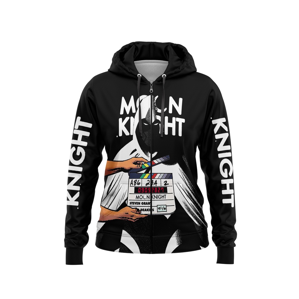 Jaket Hoodie Wanita Karakter Moon Knight 02 Full Printing Custom