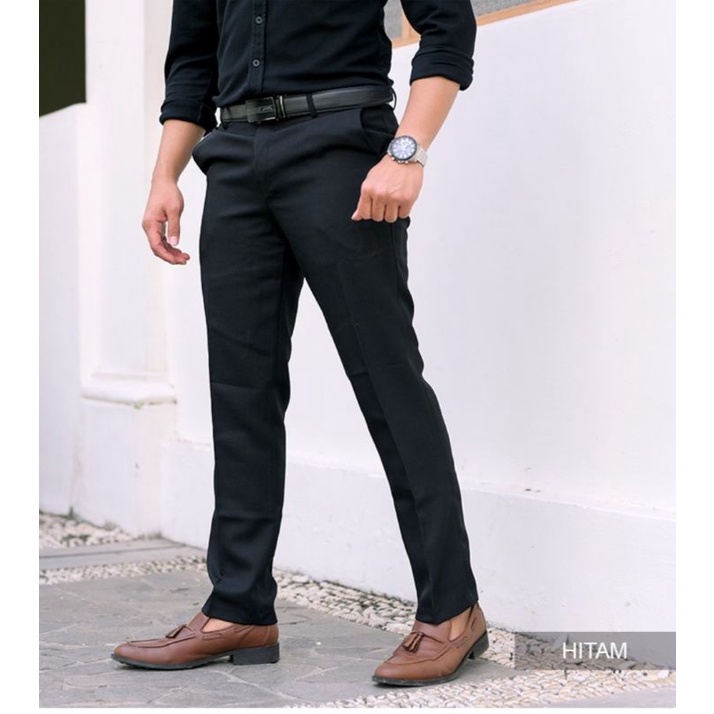 CELANA KANTOR FORMAL PRIA SLIMFIT BAHAN DASAR KAIN WOLL.