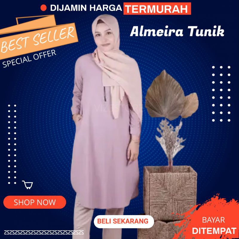 BAJU ATASAN TUNIK FASHION MUSLIM MUSLIMAH WANITA JUMBO TERBARU 2020 KEKINIAN LENGAN PANJANG
