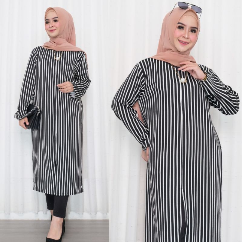 Jollie Tunik Busui Claudia Tunik Salur Jumbo Wanita LD 140 Tunik Super Jumbo Tunik Salur Tunik Busui Friendly Atasan Busui SUPER JUMBO XXXXL LD 140CM TUNIK SALUR MUSLIM SUPER JUMBO LD 140CM ATASAN JUMBO LD 140CM