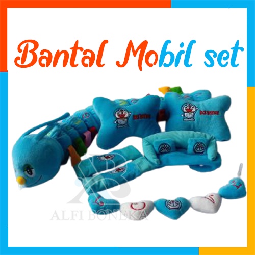 Paket Bantal Mobil dan bantal leher - Bantal sandar Mobil set murah - bantal mobil 6in1 boneka lucu