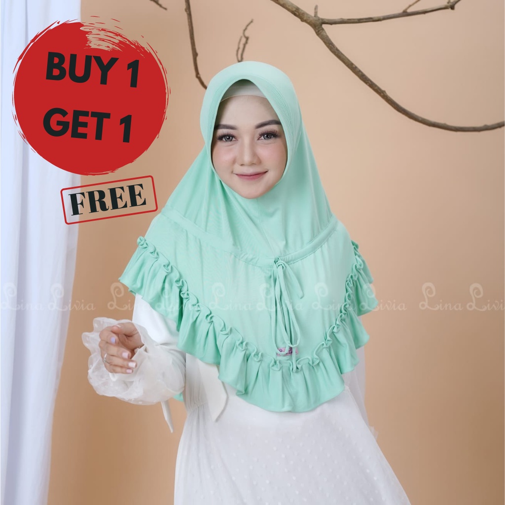 Linalivia Hijab - Bergo kalena tali serut depan hijab instan terbaru terlaris