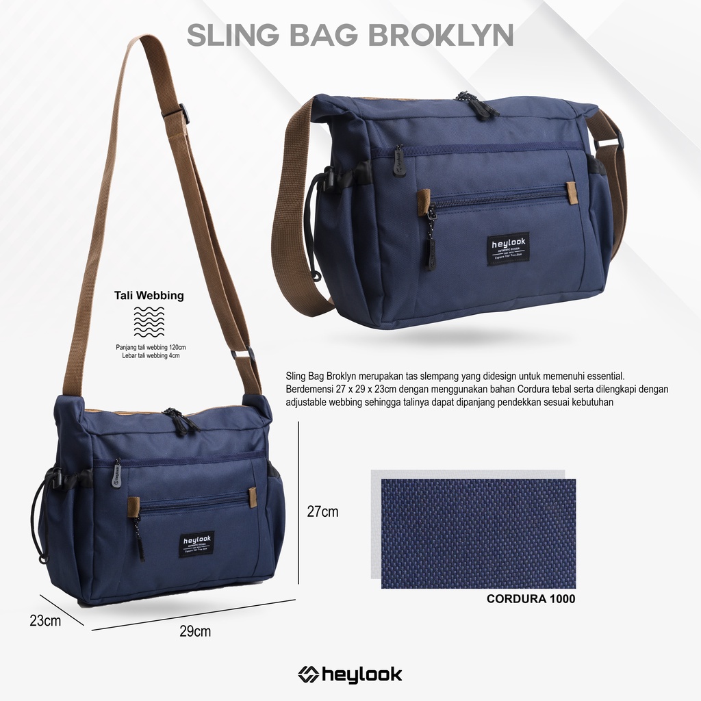 HEYLOOK Project - Tas Selempang Pria BROKLYN Tas Pria Dsitro Tas Slempang Cowok Murah