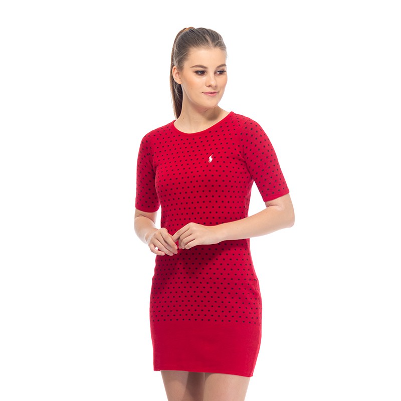 Polo Cotton Knit Dress RL 2000 RED Ladies  Polo Ralph Lauren