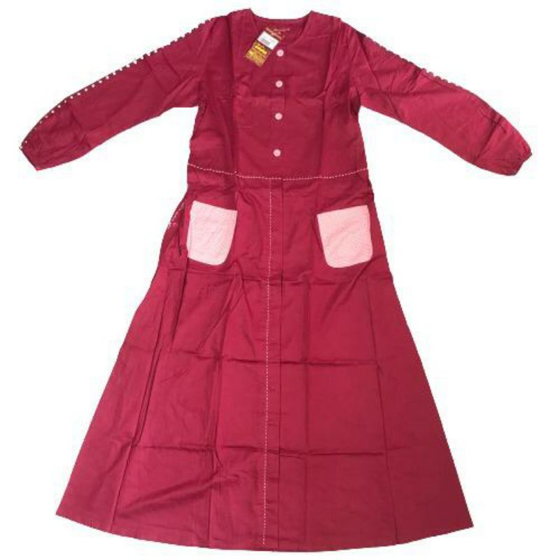 Dannis Abaya Gamis Maroon Merah Abu Salem XL XXL