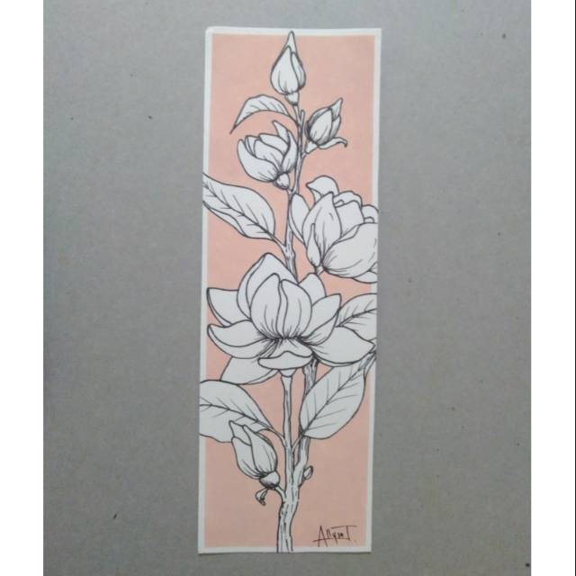 

Pembatas Buku Bunga / Flower Bookmark / Floral Drawing
