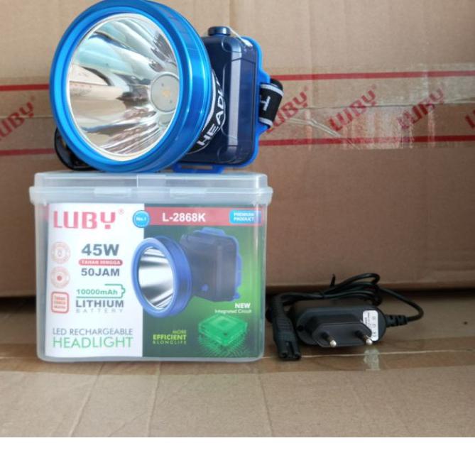 Khusus Luby Senter Kepala Headlamp 45 Watt 10000 mAh L- 2868&20 Watt |Borong|Kualitas nomer 1|Cepat!