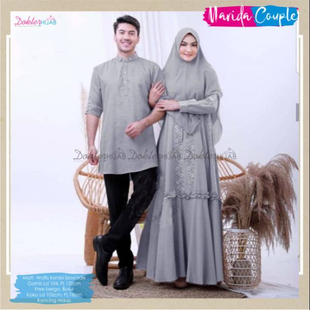 Marida couple gamis busui ld 104 mat wolfis combi brocade pj 135 koko ld 105 by mawar dokterhijab