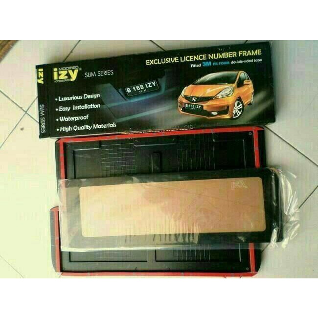 tatakan/dudukan plat nomor izy akrilik mobil rush